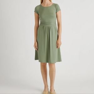 Quince Tencel Jersey Ruched Waist Dress XS